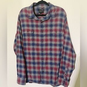 TREASURE & BOND Men’s Plaid Button Up Flannel, size 2XL TRIM FIT